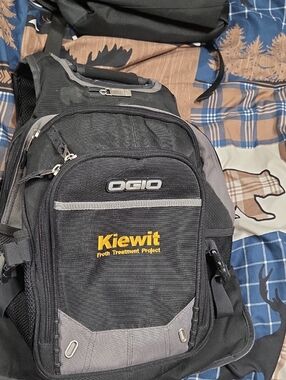 OGIO Black and Gray Kiewit Logo Backpack with Yellow Accent